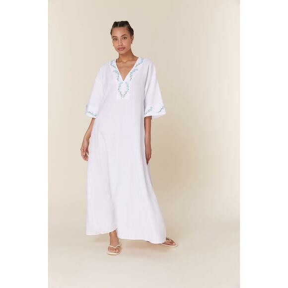 Fanm Mon x Andie Kepez Kaftan Linen Maxi Dress NWT - Picture 1 of 11